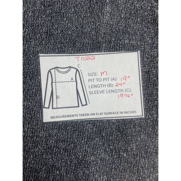 Kim Rogers Sparkly Grey Sweater Size Medium Stretch - Picture 5 of 5